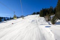 Empty vast skiing slope in GroÃÅ¸arl Tal - Ski Amade on a nice sunny day Royalty Free Stock Photo